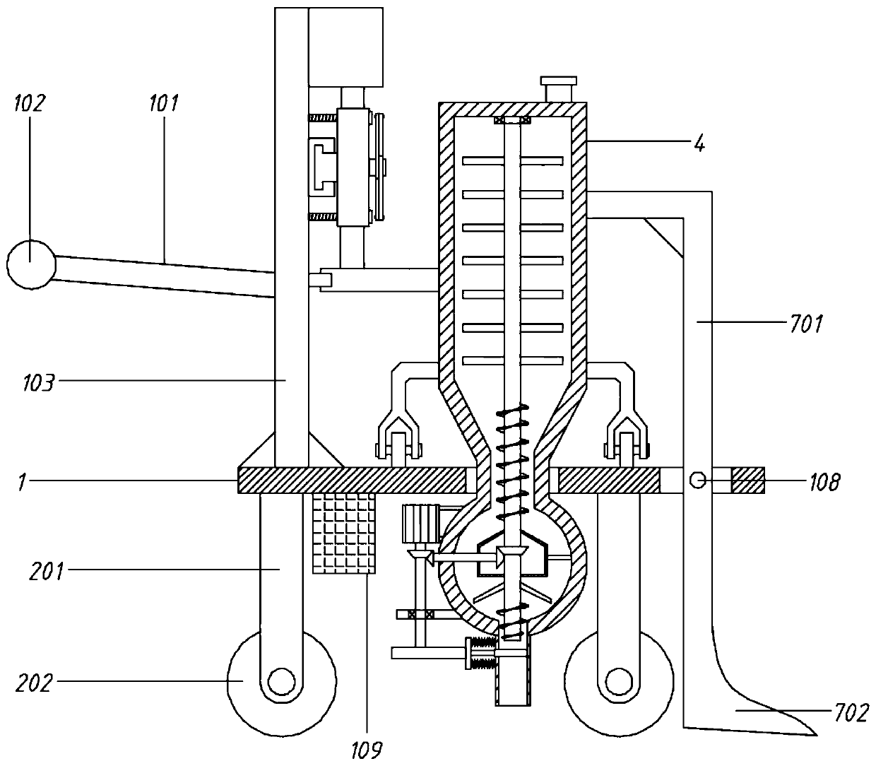 Agricultural sowing machine capable of adjusting sowing spacing
