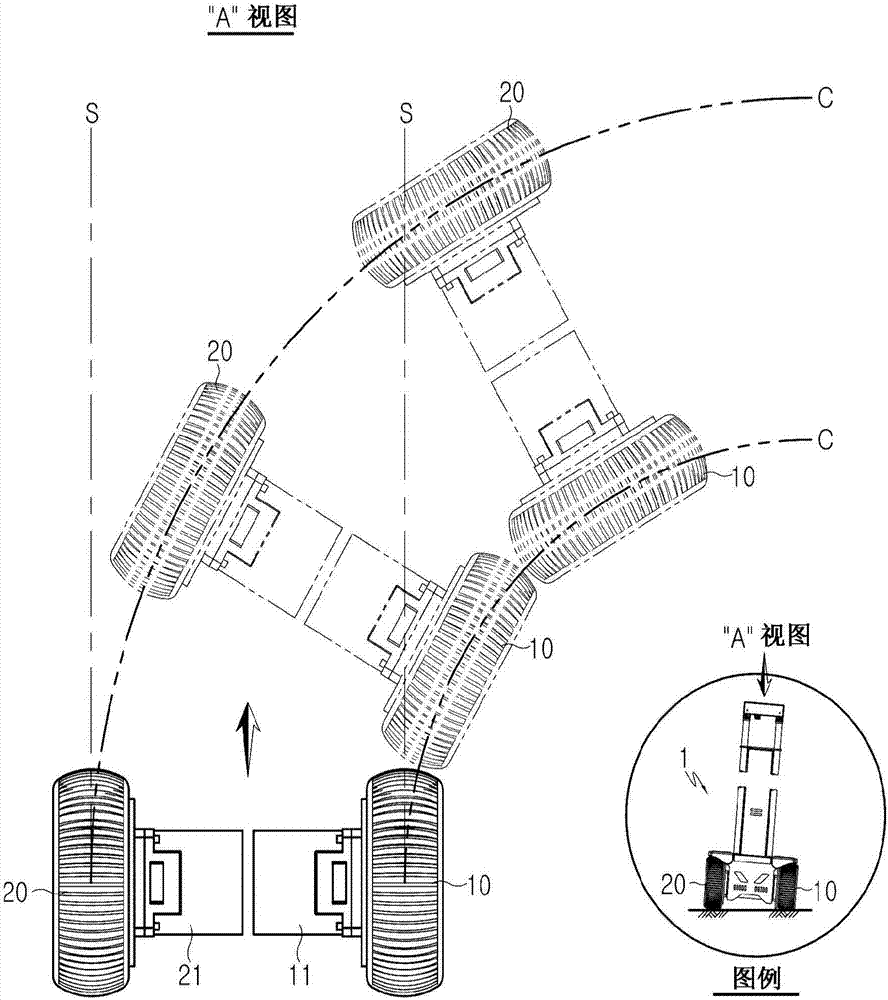 Traveling method of two-wheeled self-balancing scooter maintaining straight traveling when external force is generated