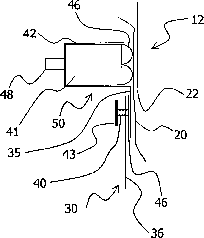 Ingredient distributing element on a container for flowable or dumpable bulk goods