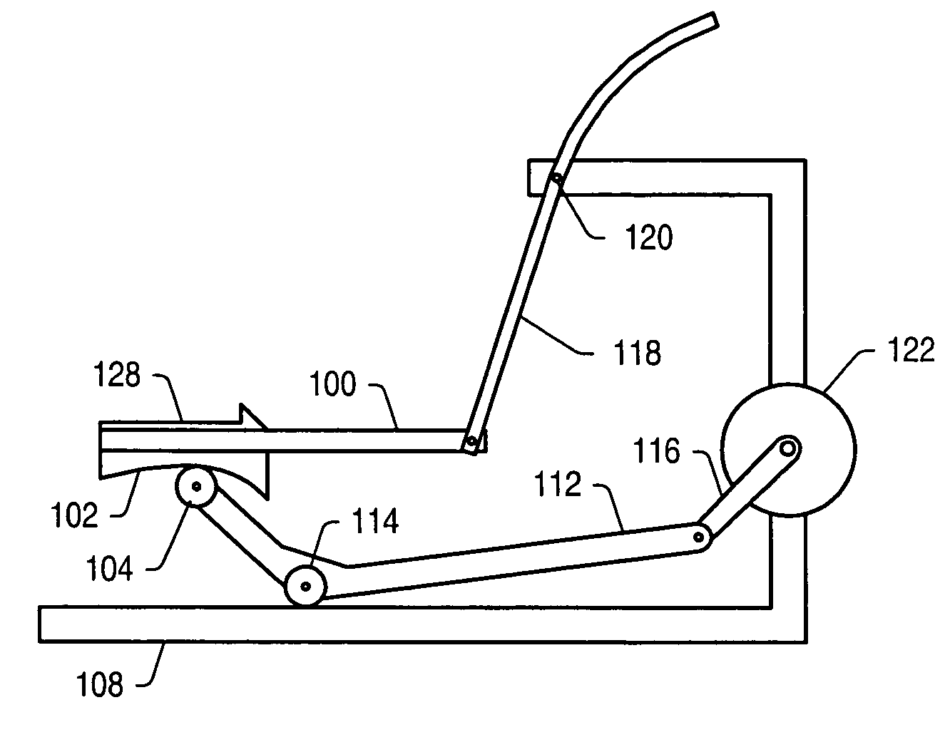 Exercise apparatus that allows user varied stride length