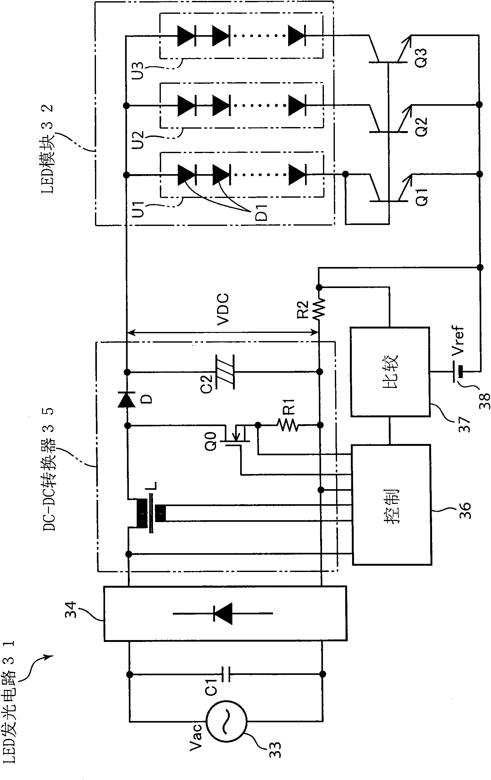 Led lighting circuit and illuminating apparatus using the same