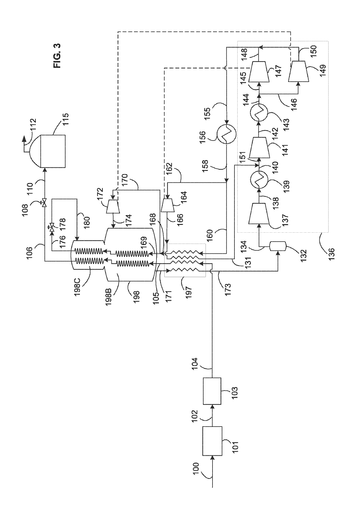 Method and System for Cooling a Hydrocarbon Stream Using a Gas Phase Refrigerant