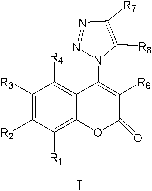 4-1,2,3-triazole-coumarin derivative and its preparation method and application