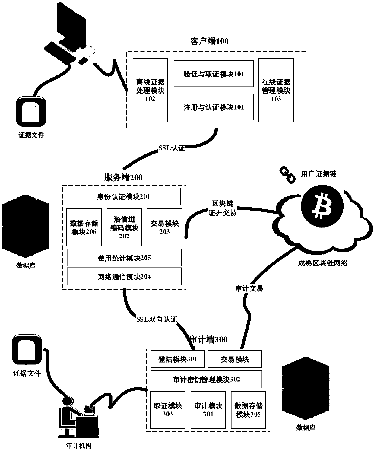 Electronic evidence preservation system based on block chain subliminal channel technology
