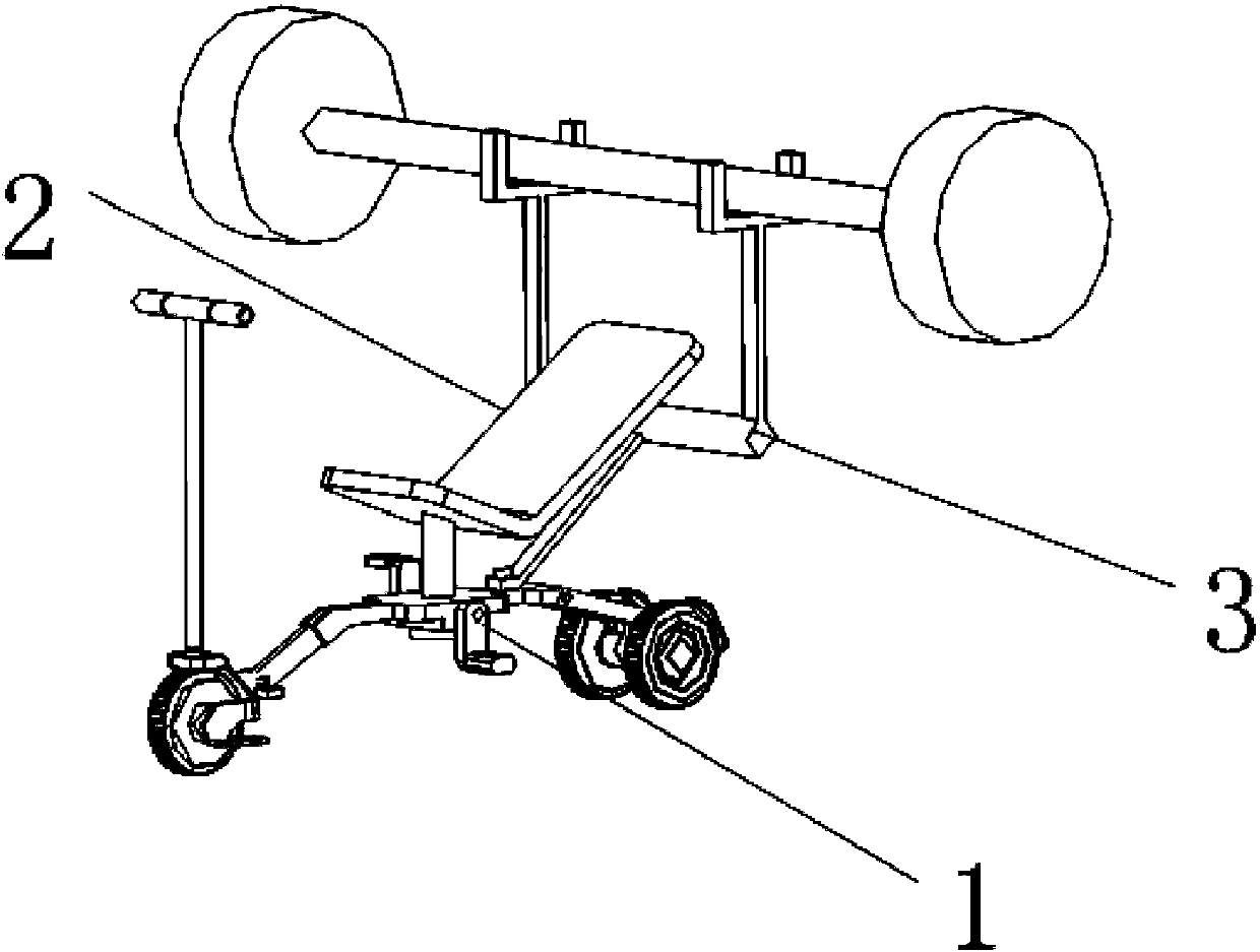Exercise vehicle capable of being used as bench press frame