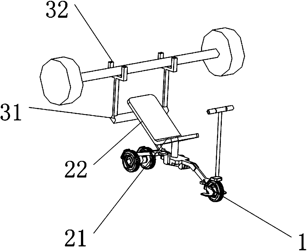 Exercise vehicle capable of being used as bench press frame