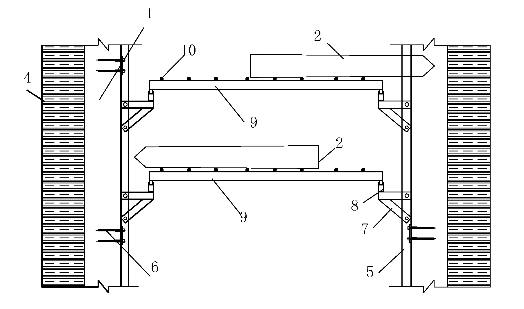 Construction method for root-type foundation anchorage and bored, root-type cast in-situ pile with anchor bolts