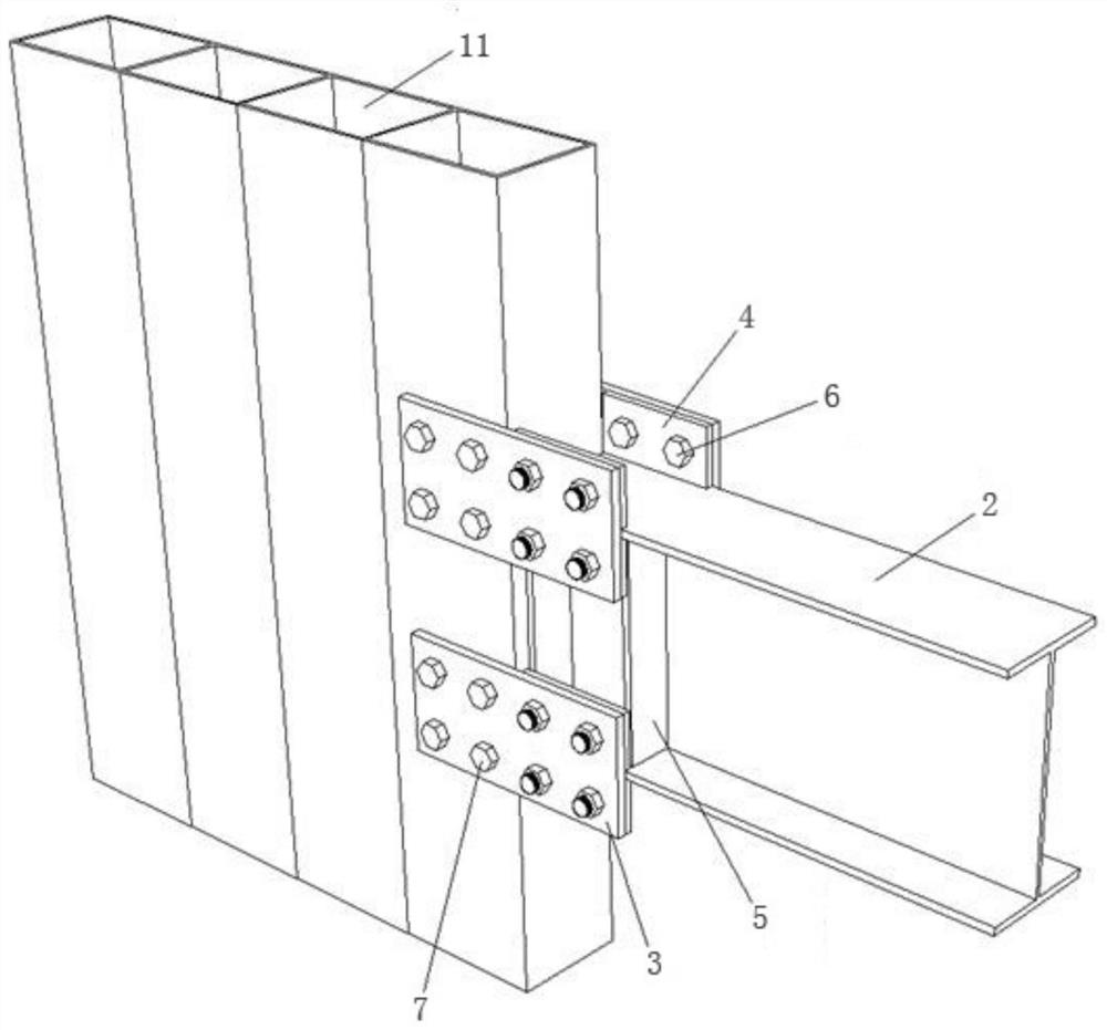 Fabricated side plate joint of steel beam and concrete-filled steel tube vertical element
