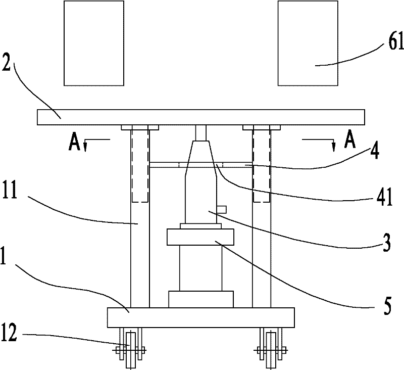 Bowed roll block fast replacing device for rolling mill