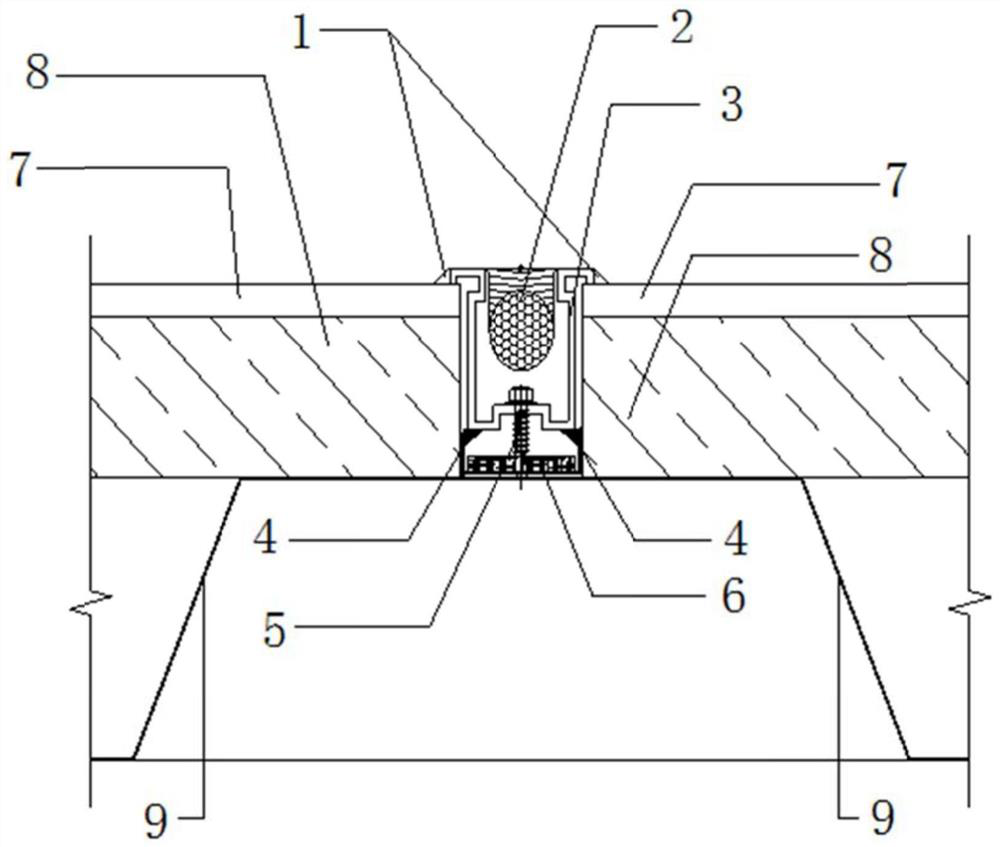 An assembled light steel keel composite wall panel joint waterproof structure