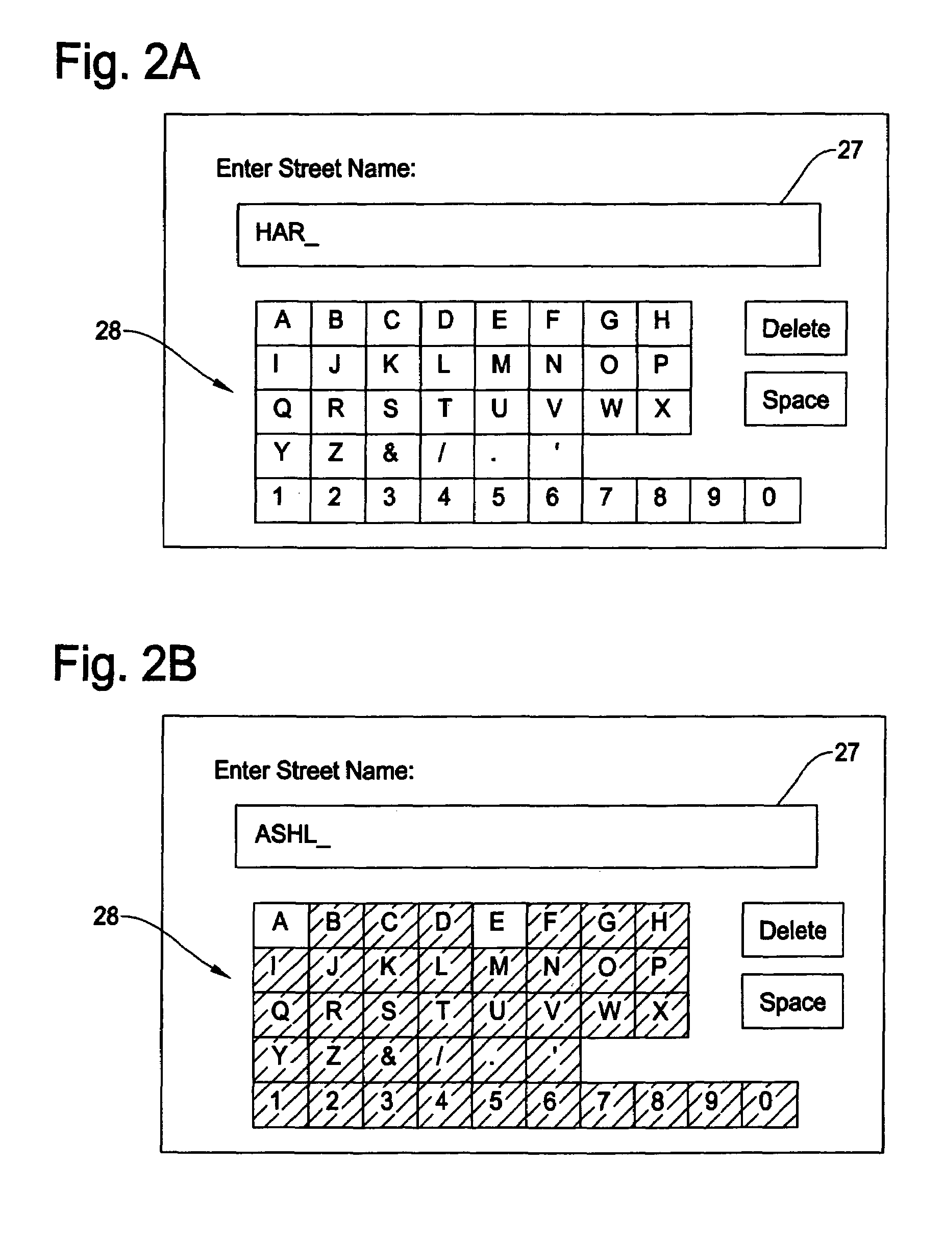 Address input method and apparatus for navigation system