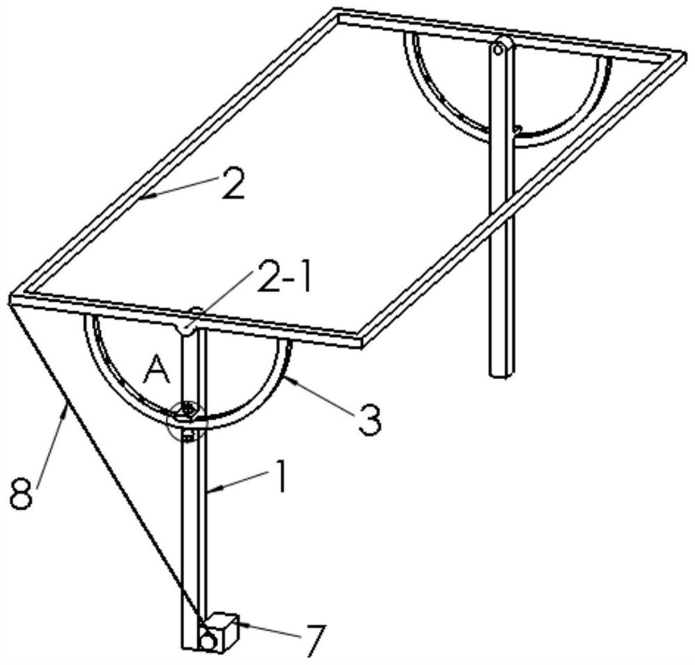 Locking device for mountain photovoltaic fixed adjustable support suitable for manual operation