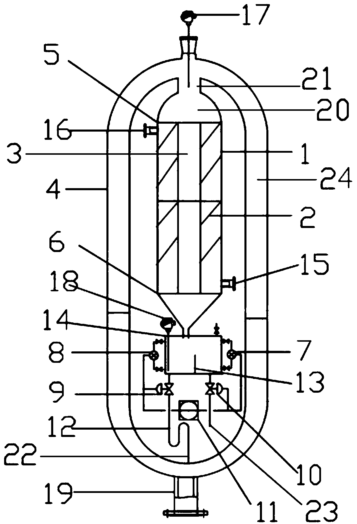 Novel power-free integrated condensation separation device