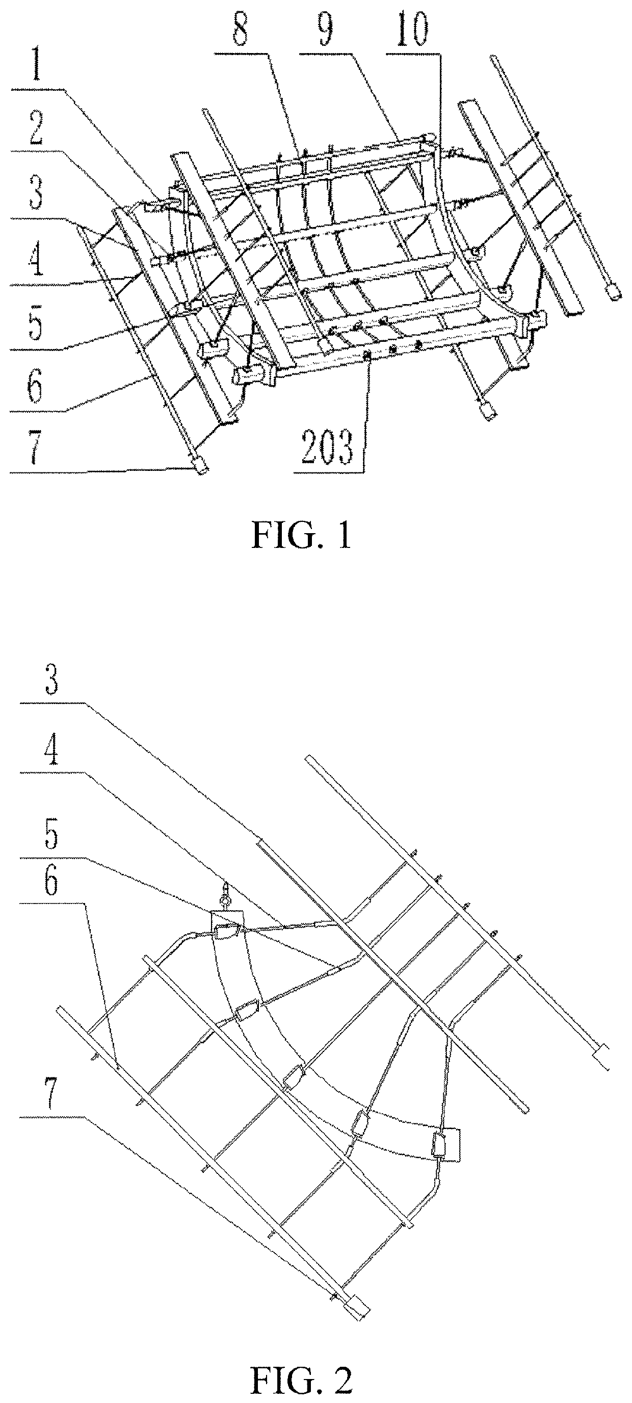 Threshing device with two-way pull wires and adjustable threshing clearance and combined harvester