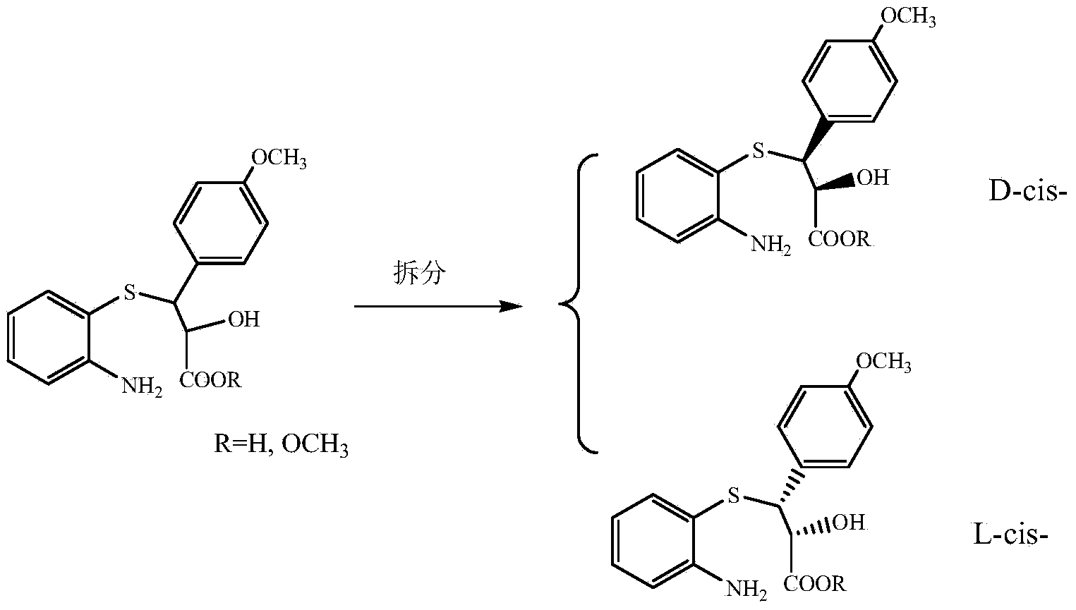 Process for recycling L-cis-lactam as diltiazem intermediate by-product