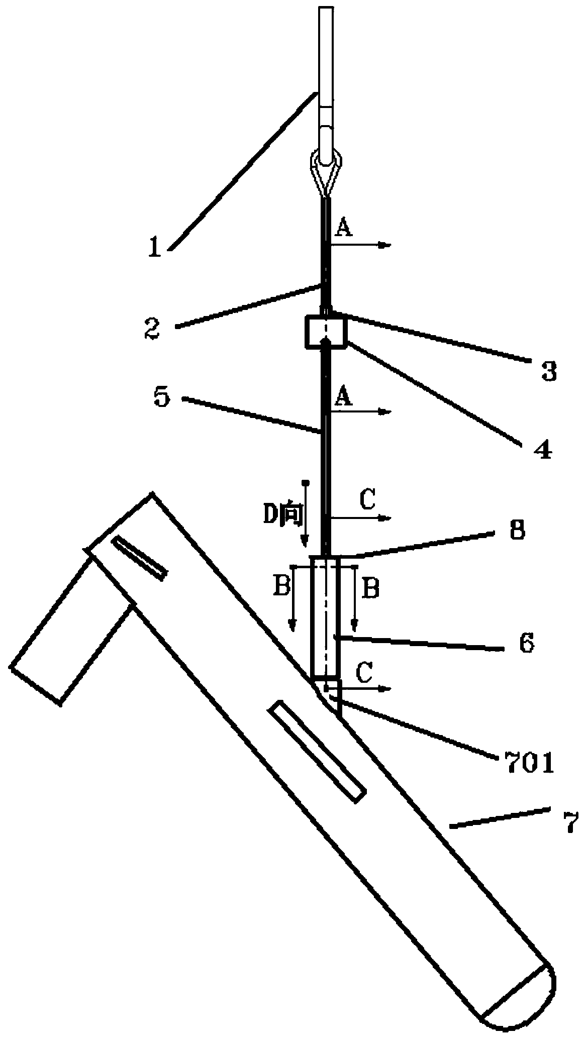 Measurement device for thrust line of rocket launching unmanned aerial vehicle