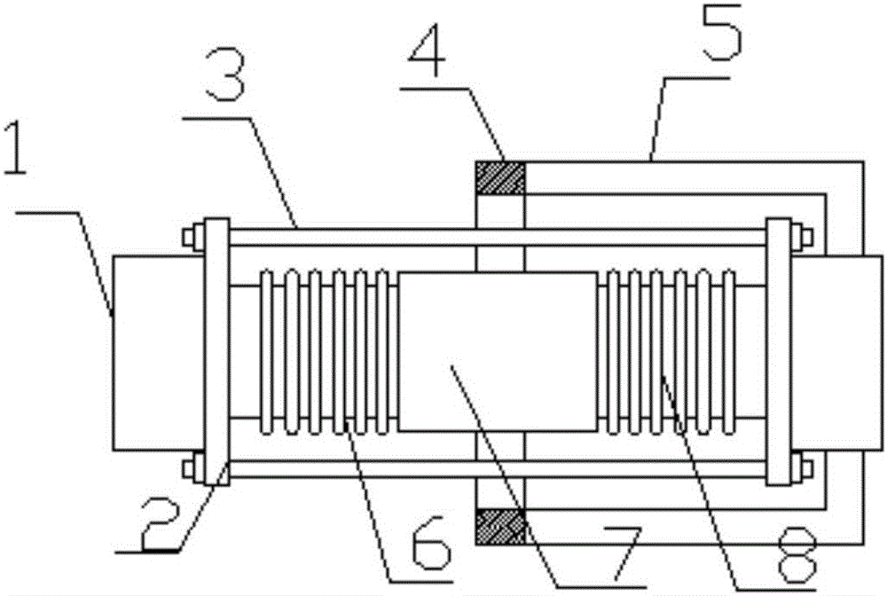 Expansion joint with flow guiding device