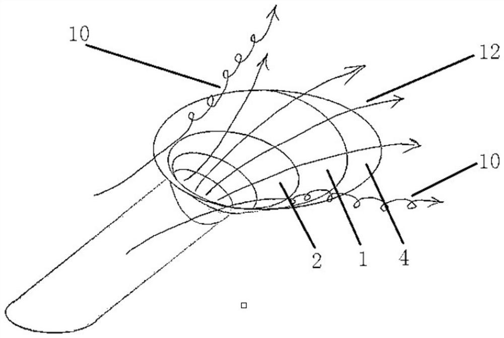 Air film cooling structure with surface recesses, turbine blade and turbine