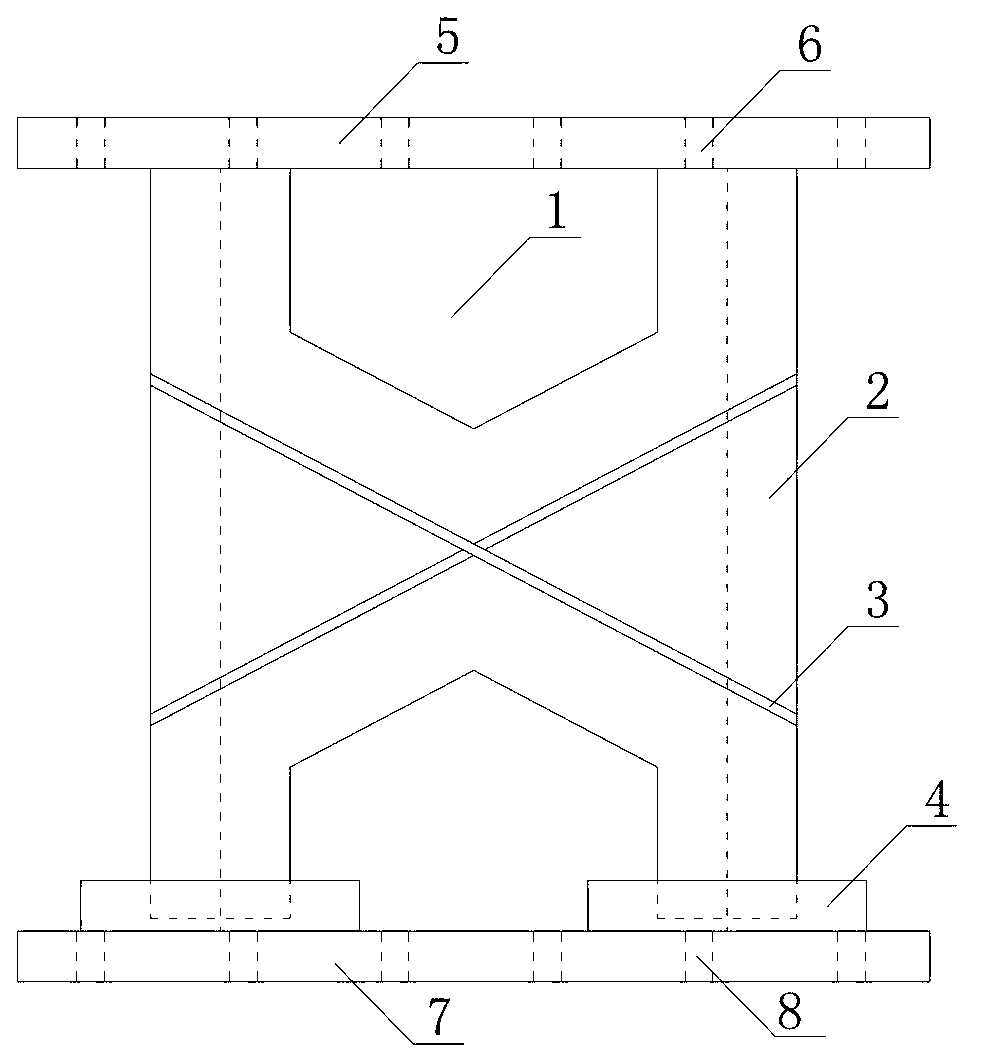 Buckling-restrained shearing steel plate energy dissipation device with clamping plates
