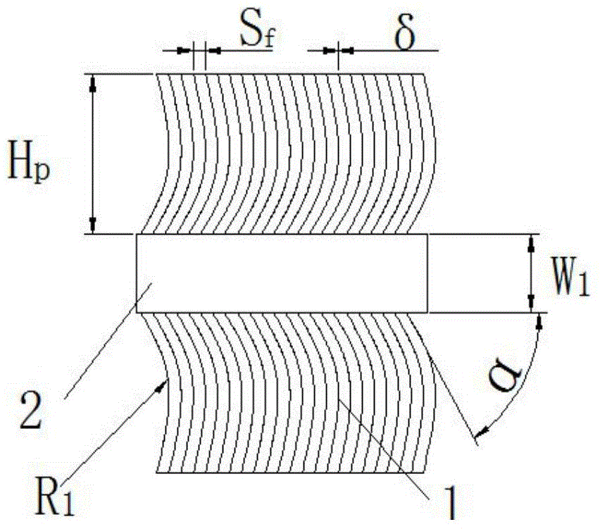 Opposite-rounded-corner oblique-breaking-type finned tube non-contact thermal resistance heat transmission element