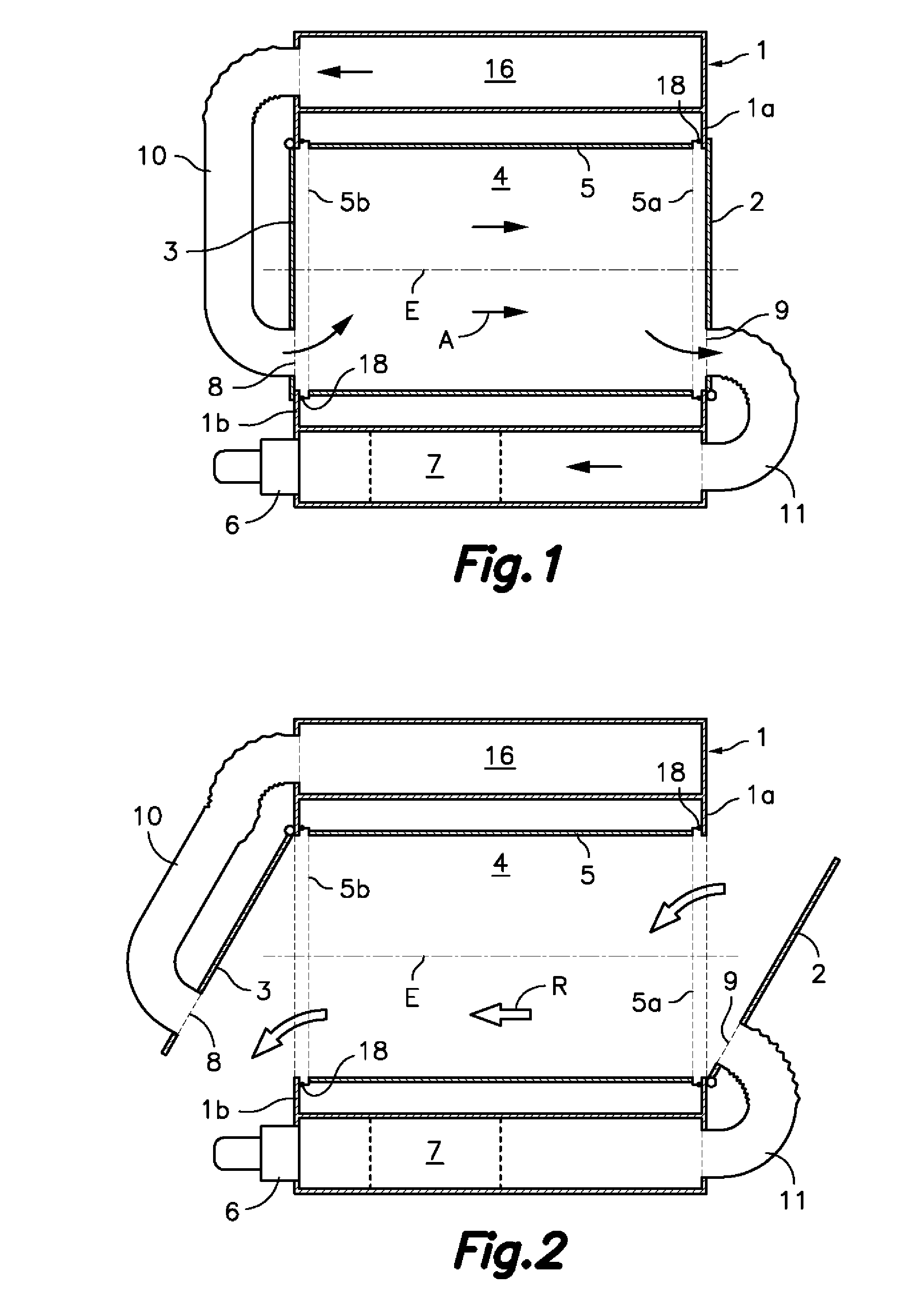 Tunnel-type rotary-drum tumble dryer