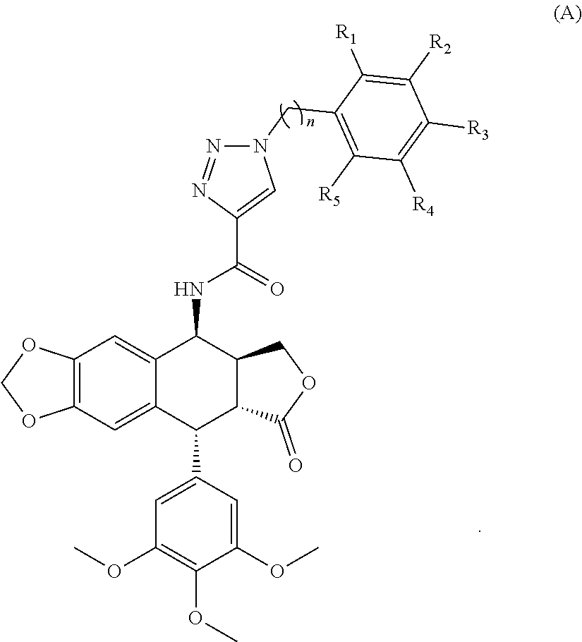 4β-amidotriazole linked podophyllotoxin derivatives as potential anticancer agents