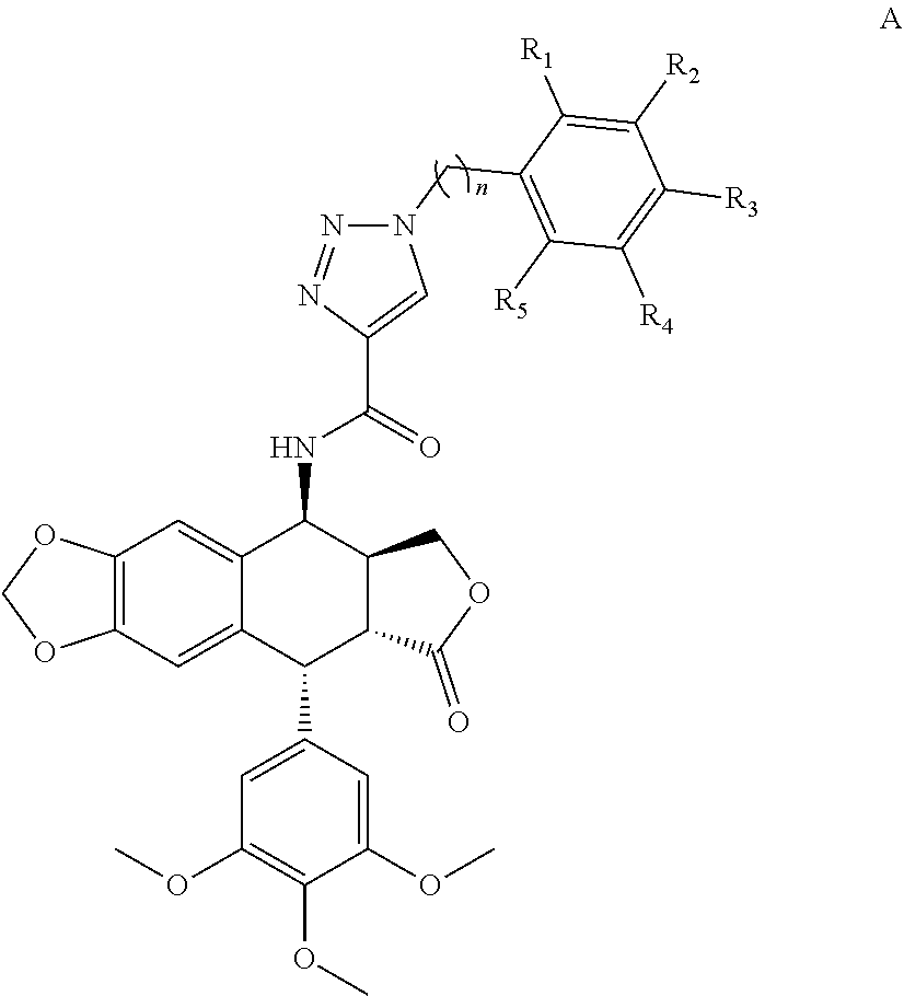 4β-amidotriazole linked podophyllotoxin derivatives as potential anticancer agents