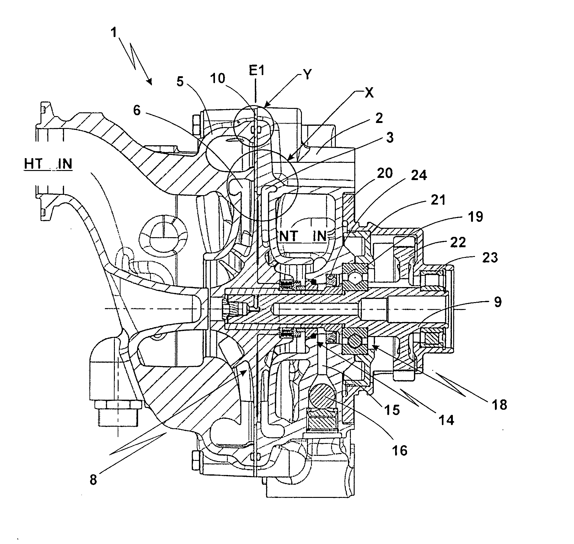 Water pump for pumping coolant in a low temperature and in a high temperature circuit