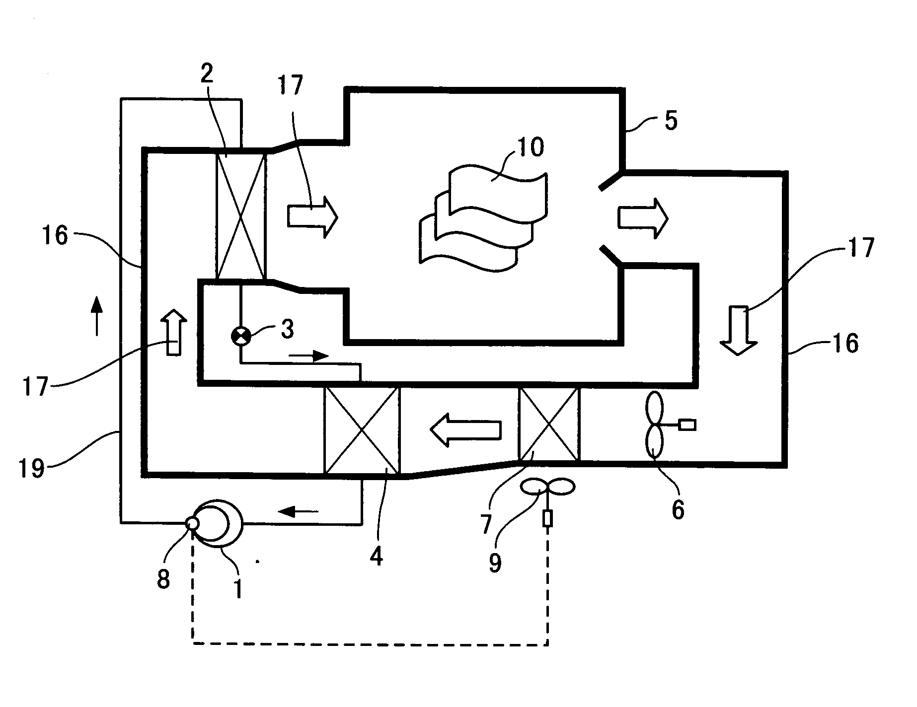 Drying device and method of operation therefor