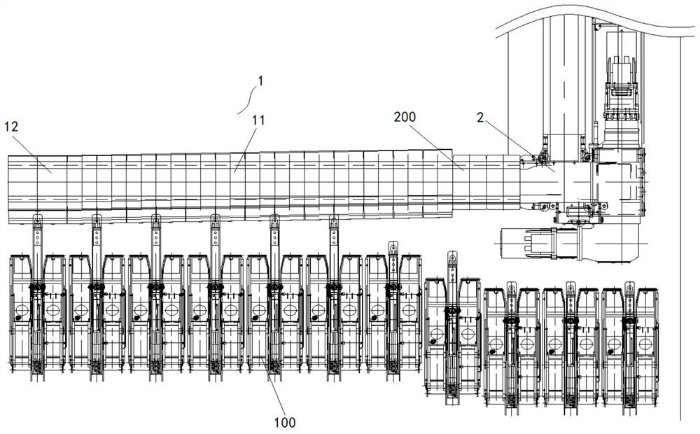 Scraper conveyor for cross side discharge arrangement of gently inclined coal seam