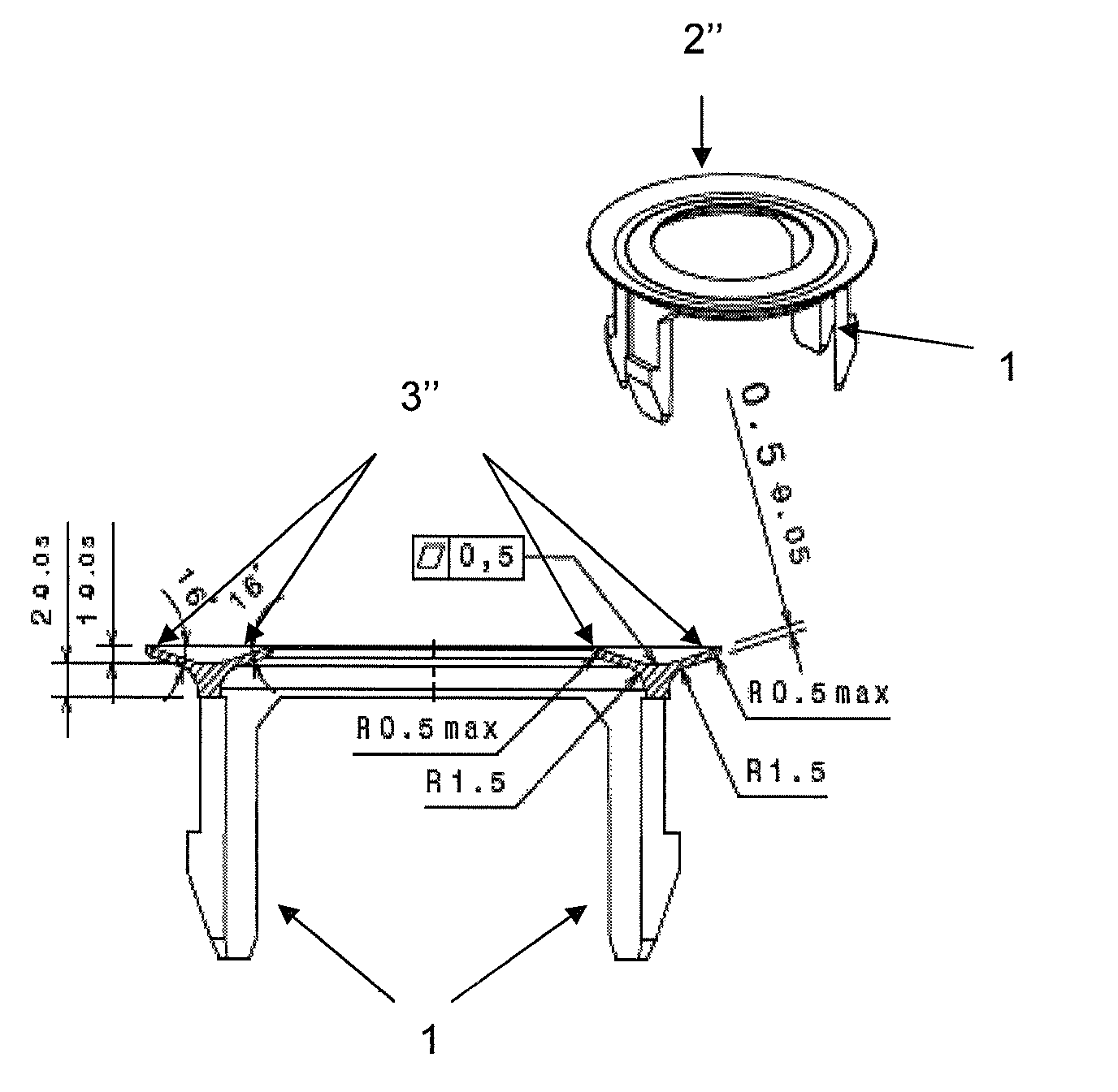 Process for fastening an accessory to a plastic hollow body during the molding thereof and a connection piece