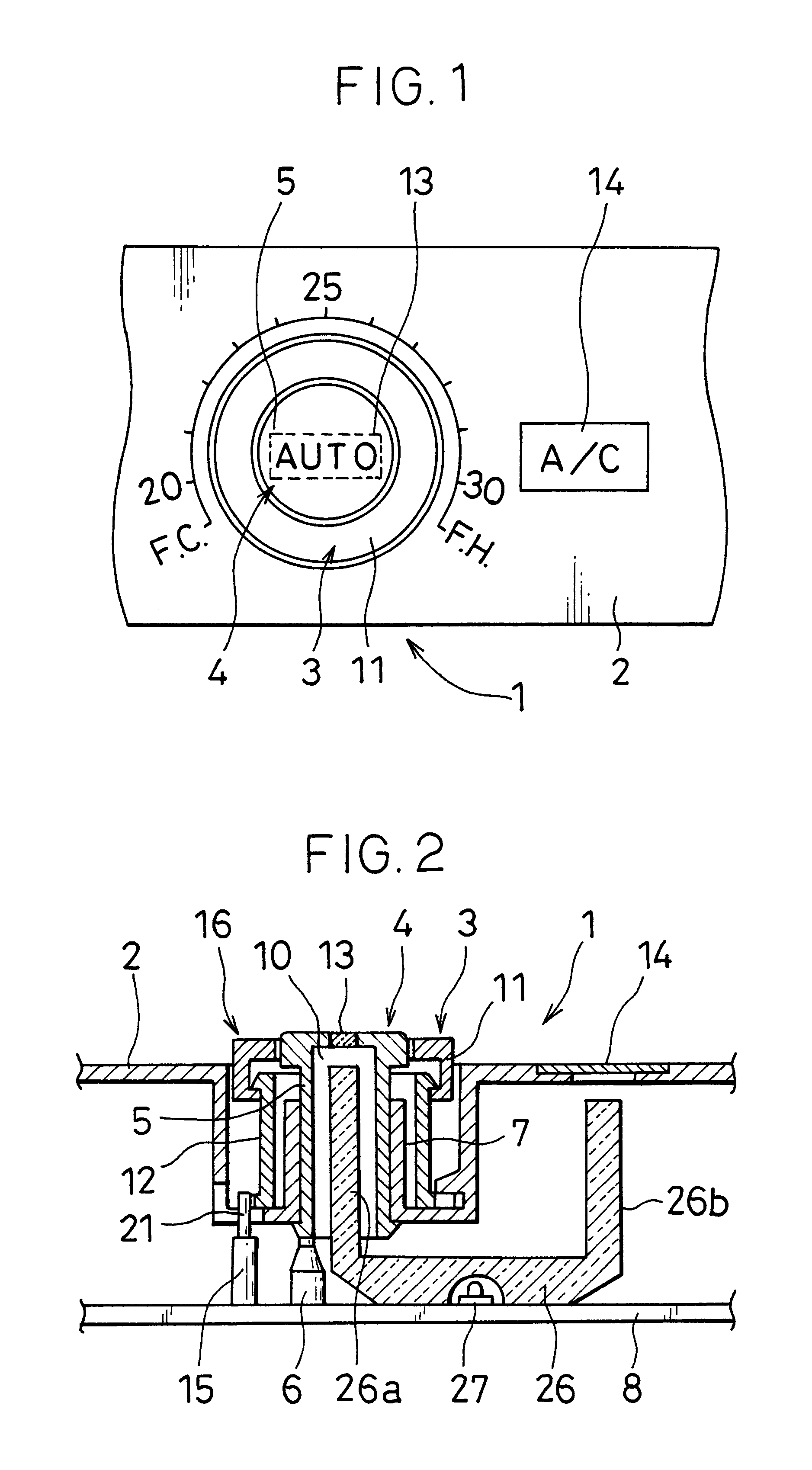 Rotary switch mechanism for operation panel