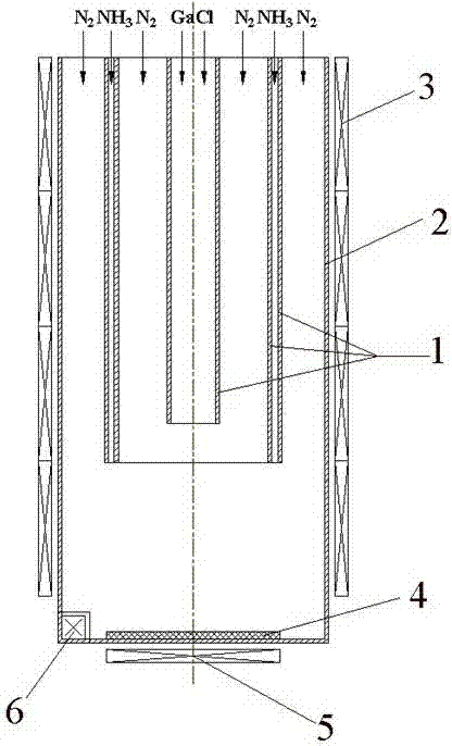 Reactor and method for vapor phase epitaxy of nitride semiconductor material