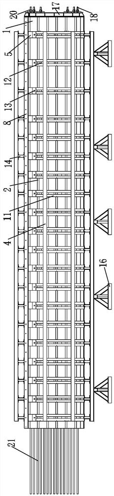 Integrated horizontal assembly method of reinforcement cage and steel formwork