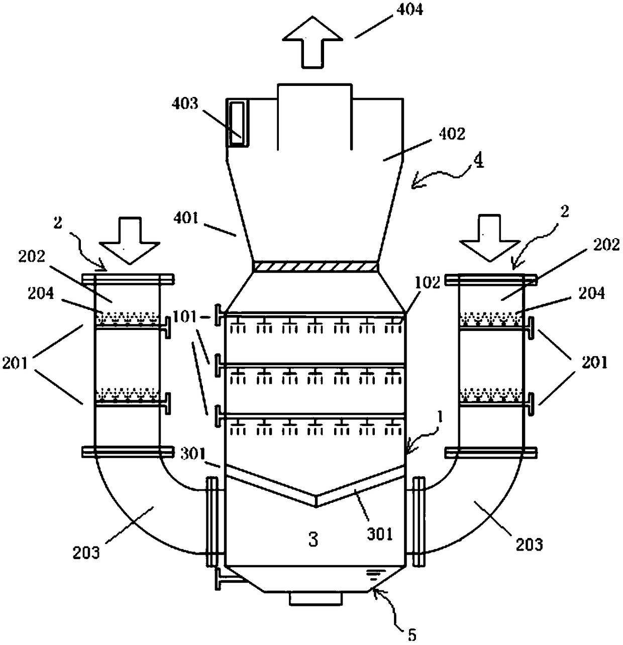Ship exhaust gas desulfurization device