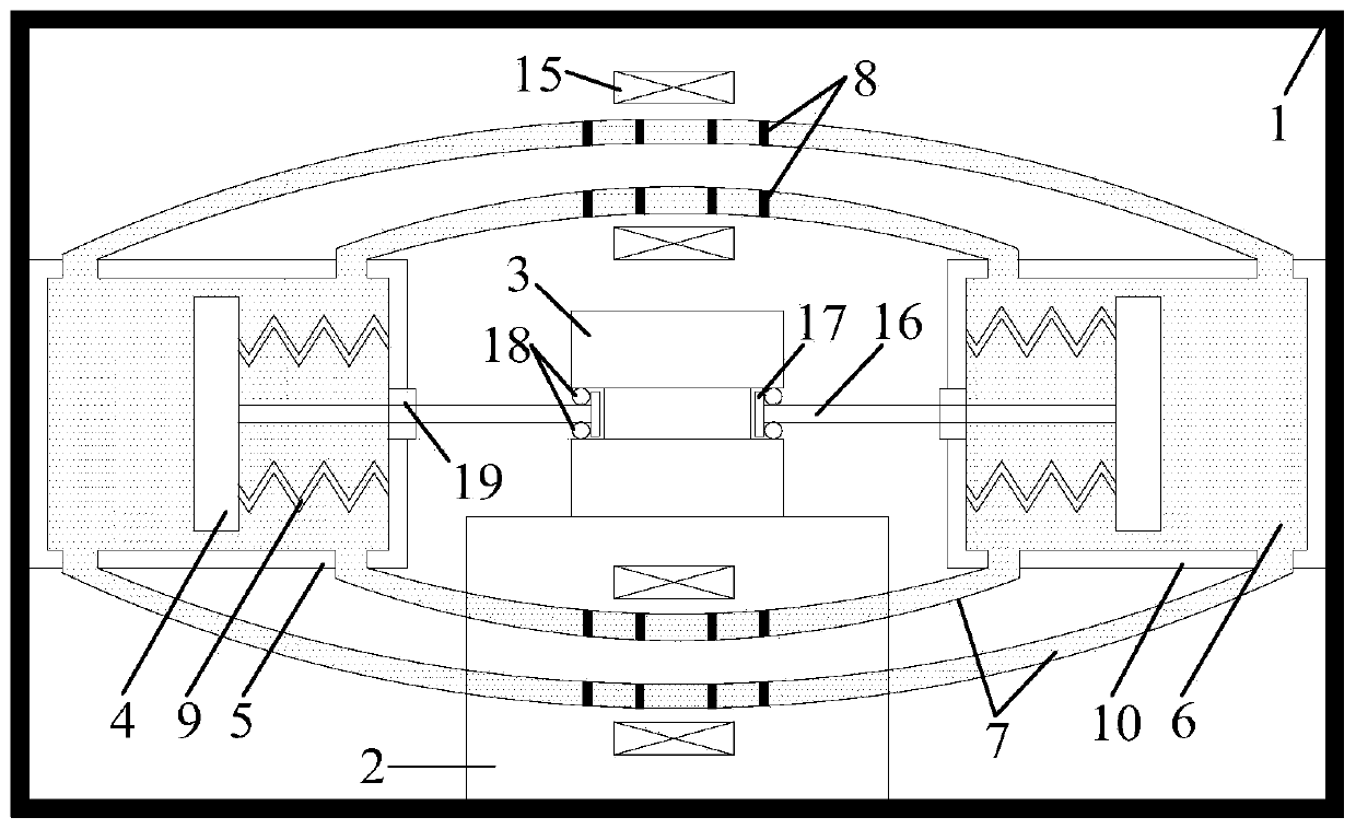 Hydraulic inertia-capacitance balance tuning vibration damping device