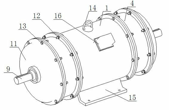 Winding-free end-part spiral-motion induction motor