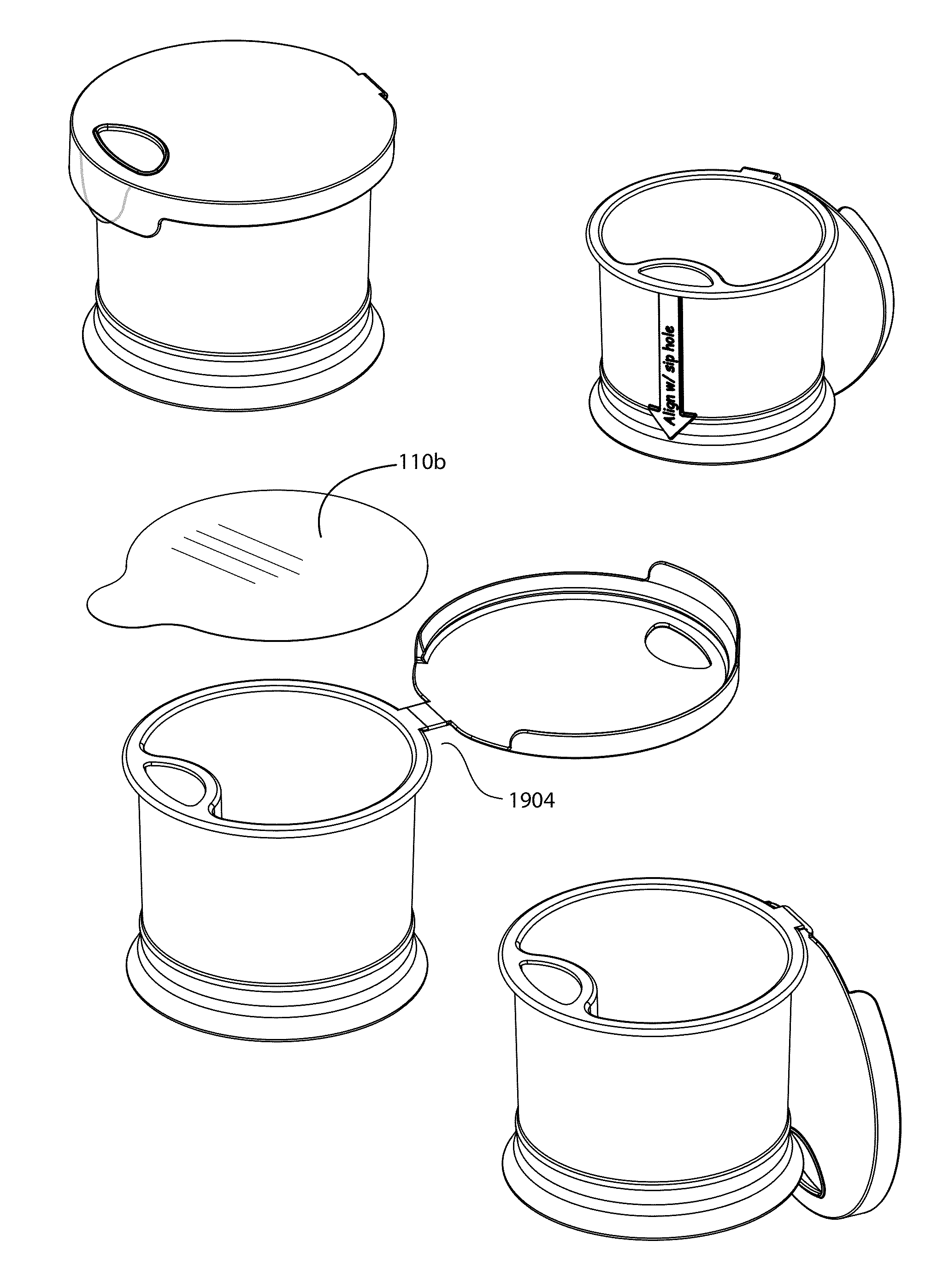 Lid with integrated container