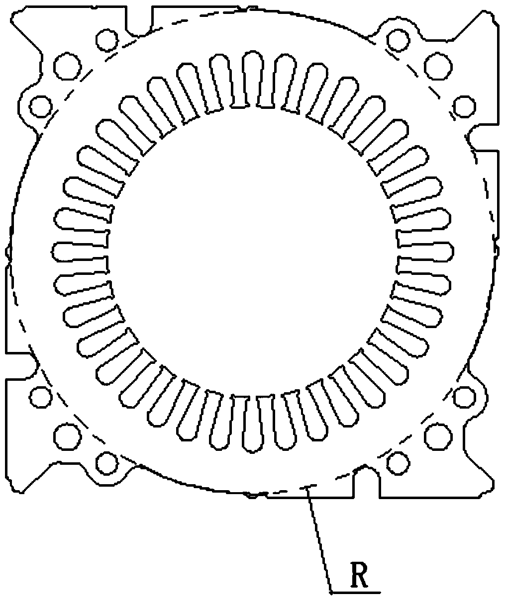 A motor stator stamping