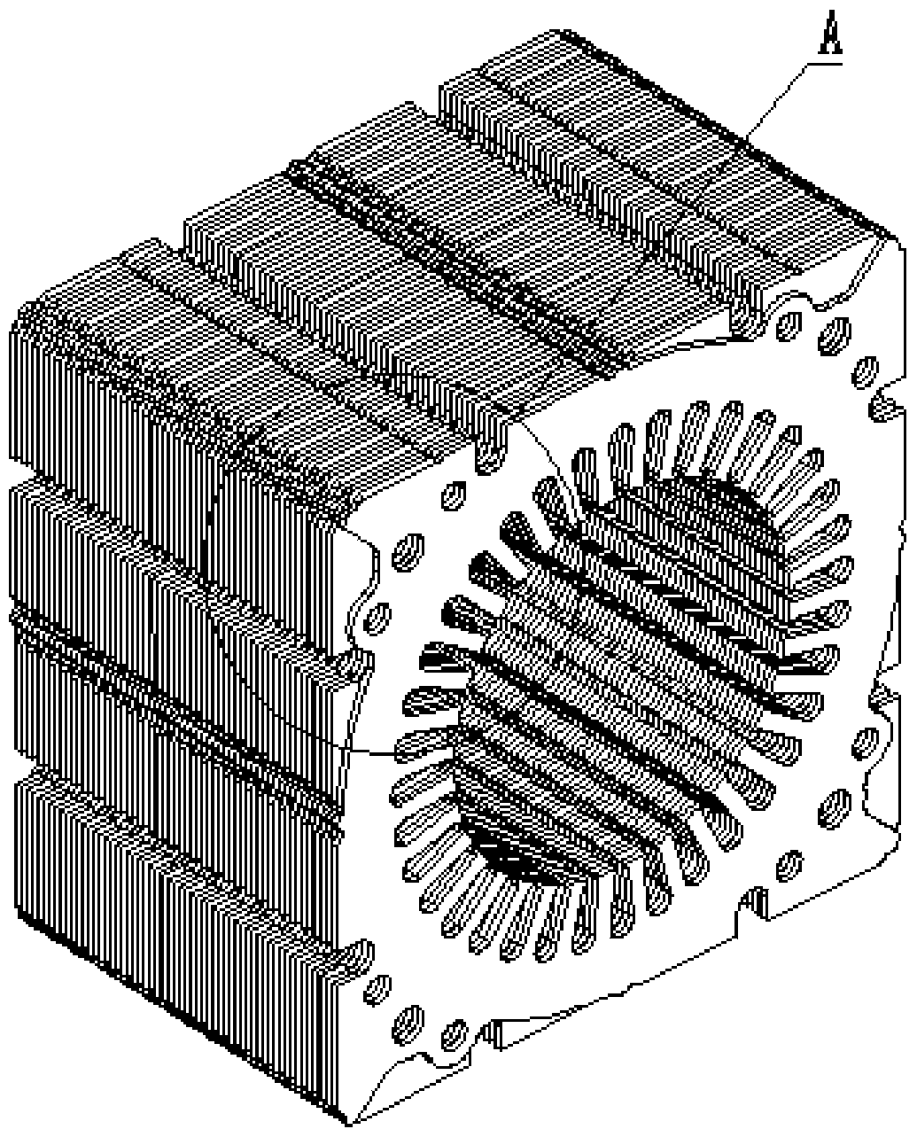 A motor stator stamping