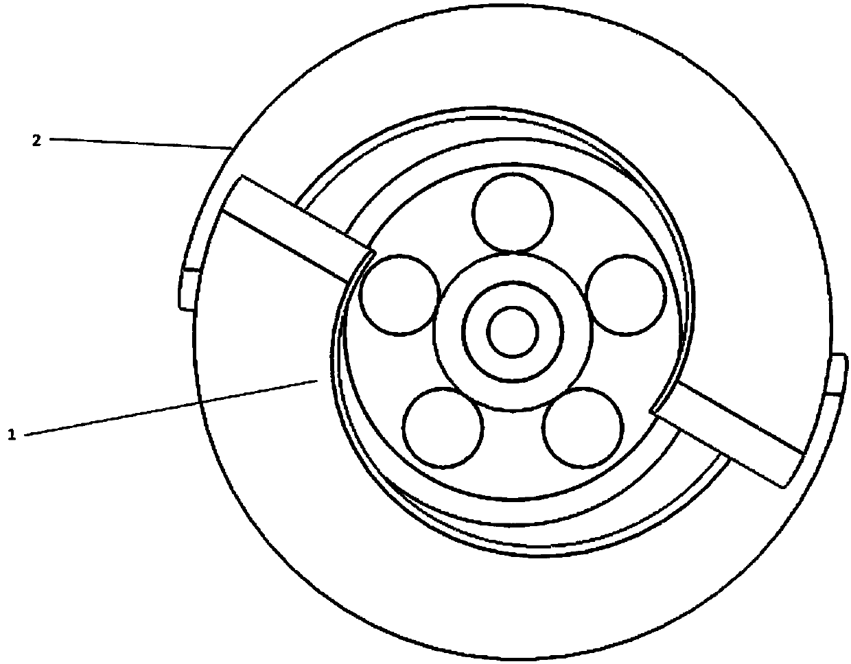 Line gear mechanism with variable angle drive