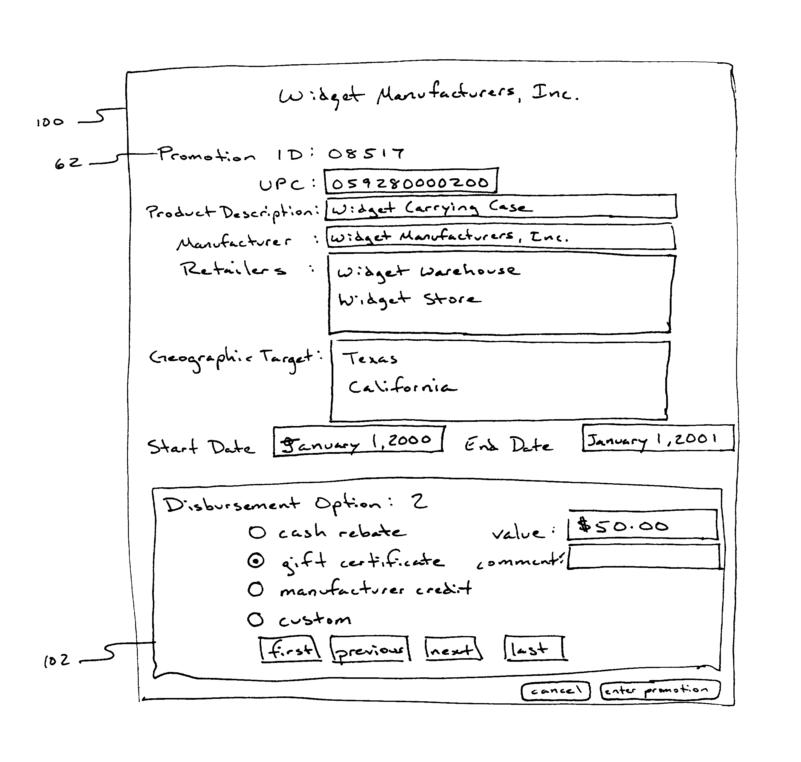 Rebate processing system and method offering selectable disbursement options