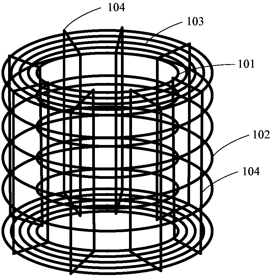 Ring-beam reinforcing connection structure and ring-beam construction method