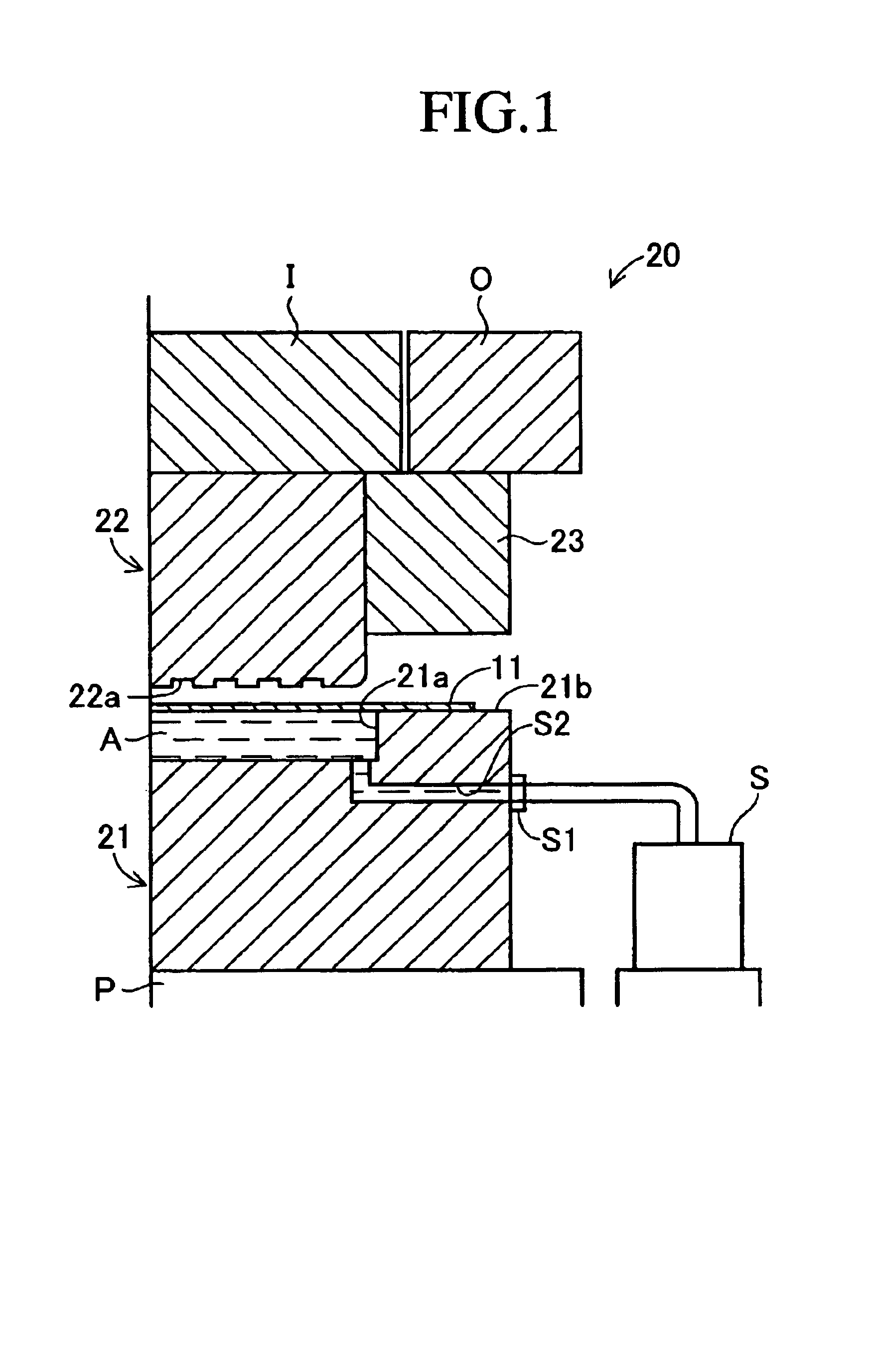 Hydraulic forming process, hydraulic forming device and metal separator for a fuel cell formed by hydraulic forming process