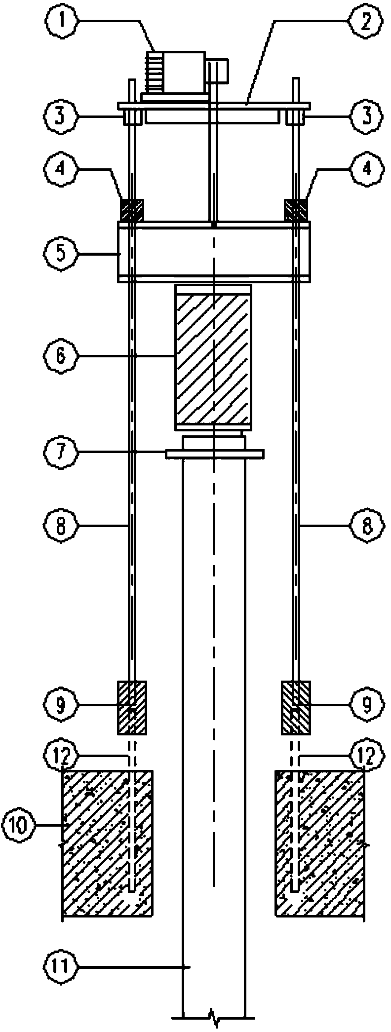 Large-tonnage anchor rod simple static-pressure-pile pressing frame