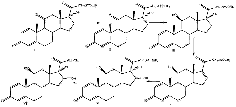 Preparation method of 16alpha-hydroxyprednisolone