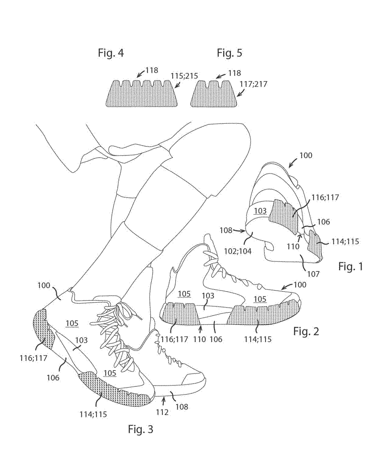 Shoe, a patch and a method for preventing ankle injuries