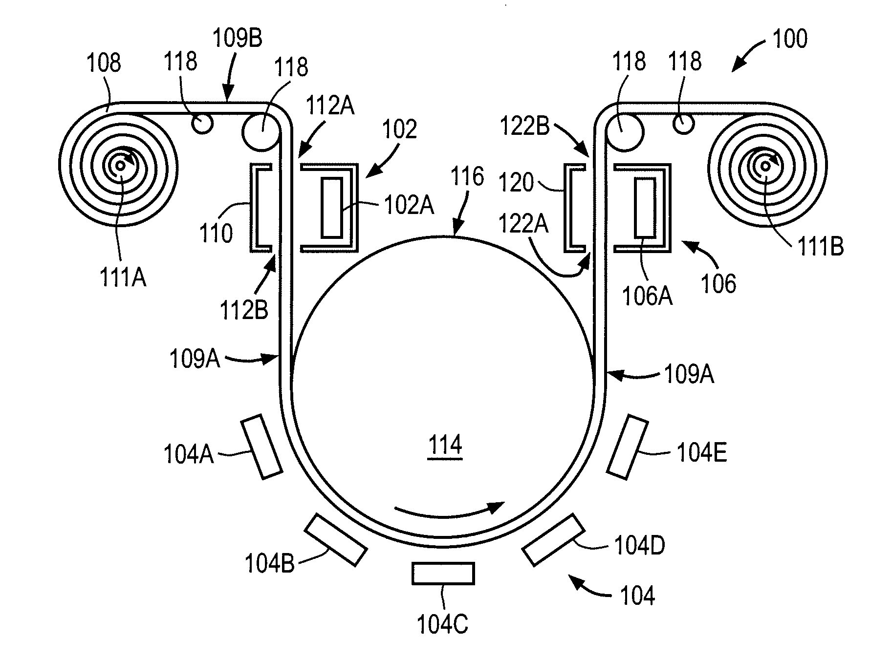 Method and apparatus for forming contact layers for continuous workpieces