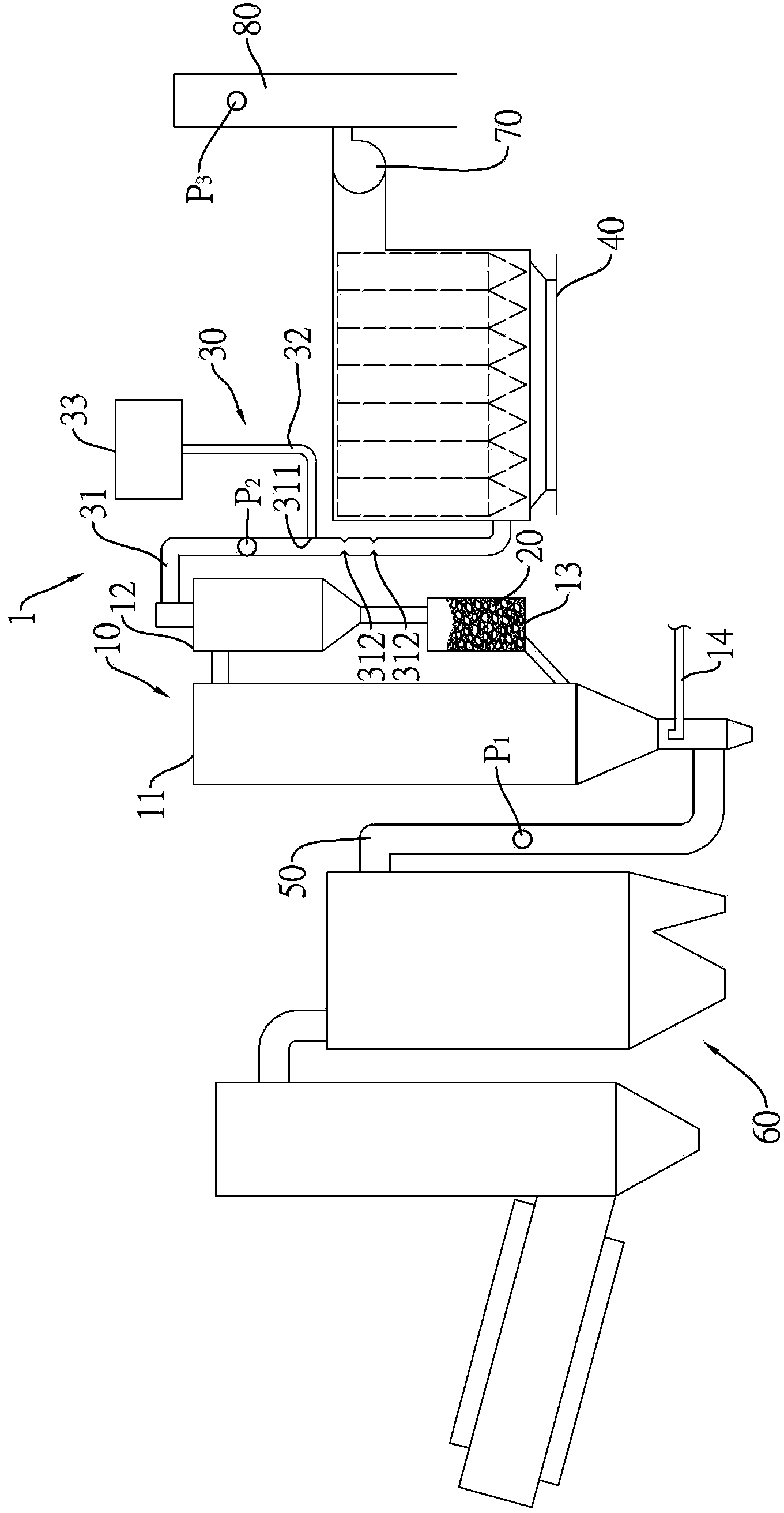 Waste gas processing system and using method thereof