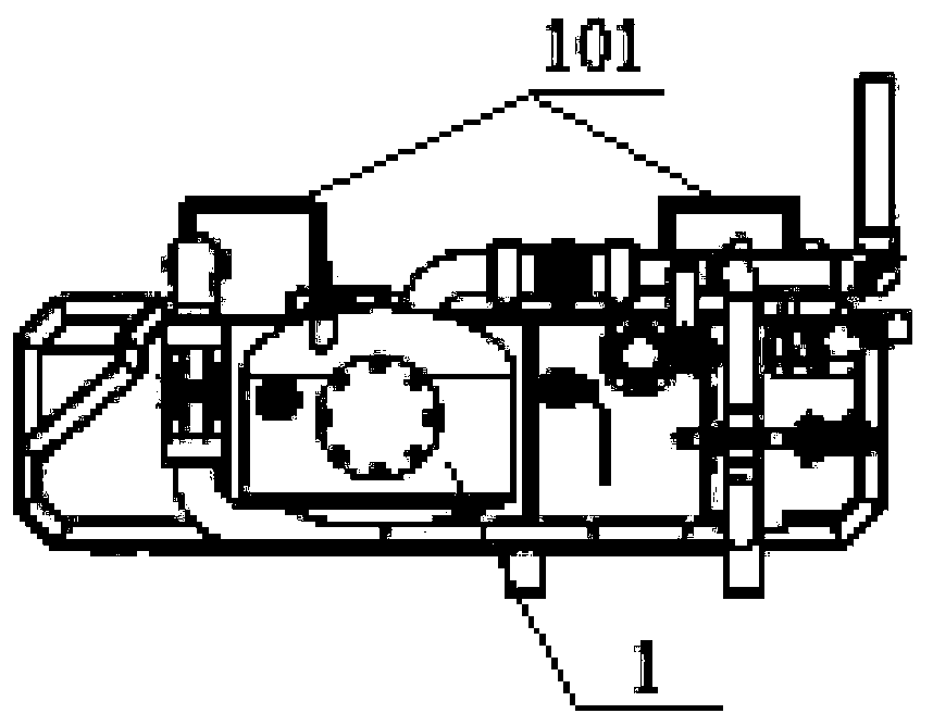 Motor train unit and chassis end integration device thereof
